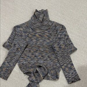 Lovers and Friends Open Back Turtleneck Sweater with Tie